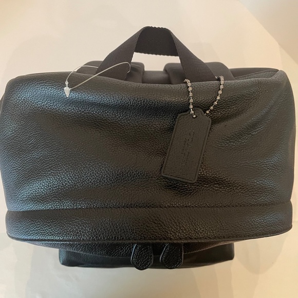 NEW Coach Campus XL Large Pebbled Leather Turnlock Backpack Black - Picture 7 of 16